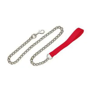 Chain Dog Leash With Nylon Handle, Red, 2.0 Mm X 04'