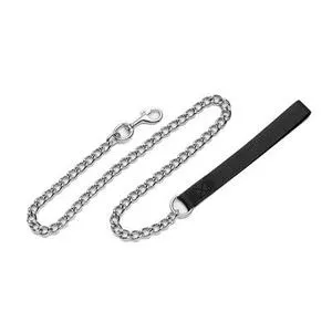 Chain Dog Leash With Nylon Handle, Black, 4.0 Mm X 04'
