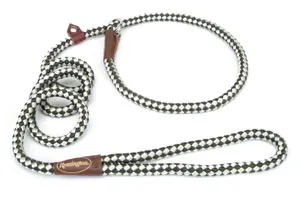 Braided Rope Dog Slip Leash, Green And White, 06'