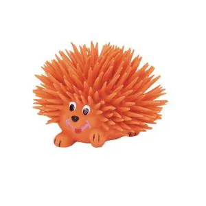 Latex Medium Hedgehog Dog Toy, Orange, 3"