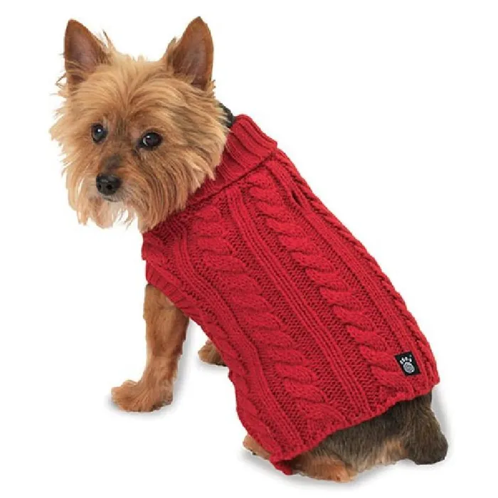 Petrageous Marley's Cable Sweater Red XL