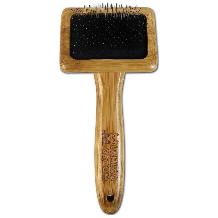 Bamboo Slicker Brush With Stainless Steel Pins Bamboo Small;
