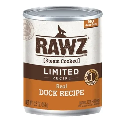 Rawz Dog Can Gf Lid Duck 12/12.5oz;
