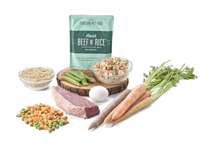Portland Pet Food Rosie’s Beef N Rice Ready to Eat Pouch Wet Dog Food 9-oz