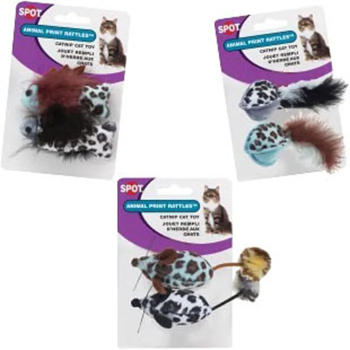 Spot Animal Print Rattle W Nip