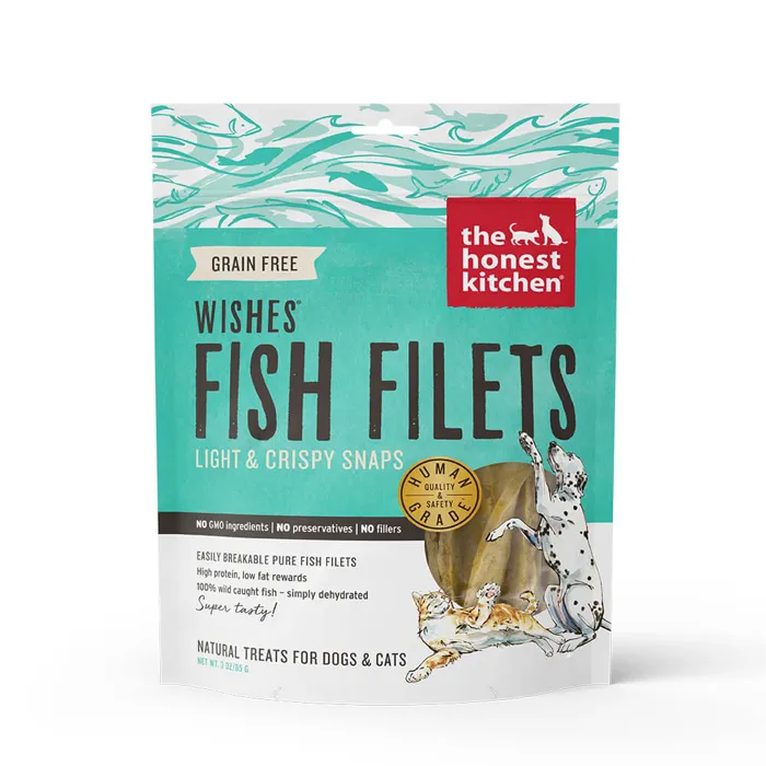 Wishes Dehydrated White Fish Filets Dog & Cat Treats 3-oz
