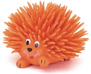 Latex Medium Hedgehog Dog Toy, Orange, 3"