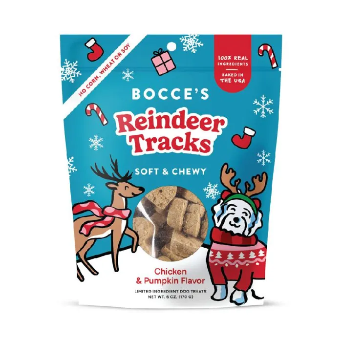 Bocce's Holiday Soft & Chewy Reindeer Tracks 6oz Bag