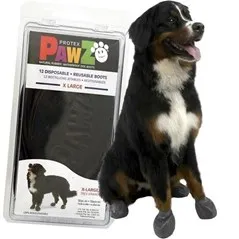 Waterproof Dog Boots, Black, 12 Count Medium