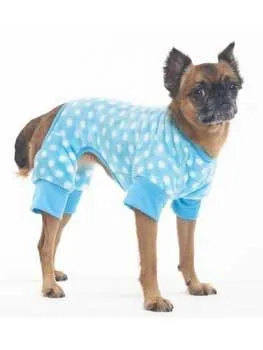 Cozy Fleece Sleeper Dog Pajamas Blue Medium