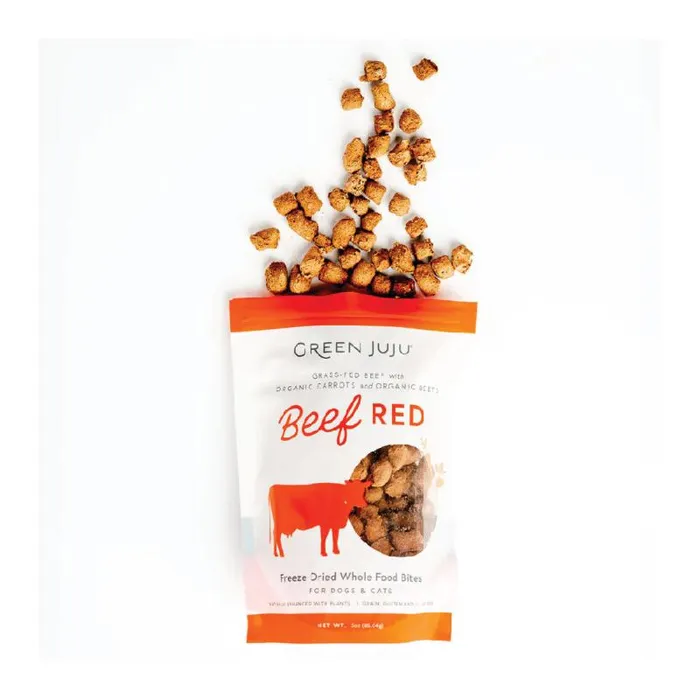 Green Juju Beef Red Freeze-dried Whole Food Bites For Dogs & Cats 3-oz