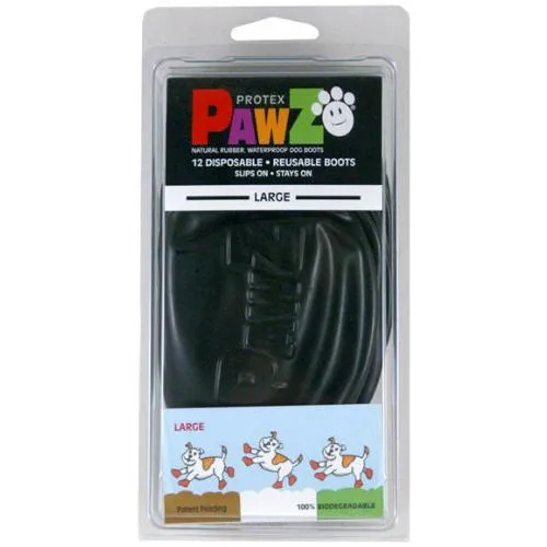 Waterproof Dog Boots, Black, 12 Count Tiny