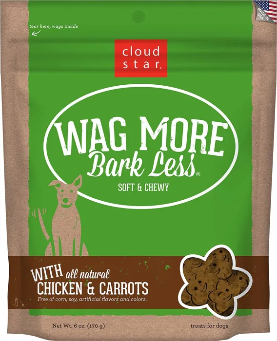 Wag More Bark Less Soft & Chewy Chicken & Carrots Dog Treats 6-oz