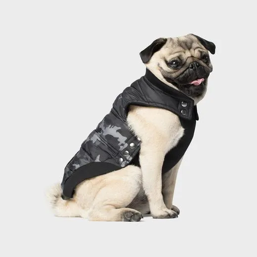 Summit Stretch Puffer Vest In Black Camo 10"
