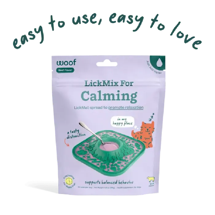 Woof Dog Treat Lick Mat Lickmix Calming 5.5-oz