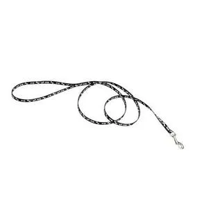 Dog Leash, Black Bones, 3/8" X 06'