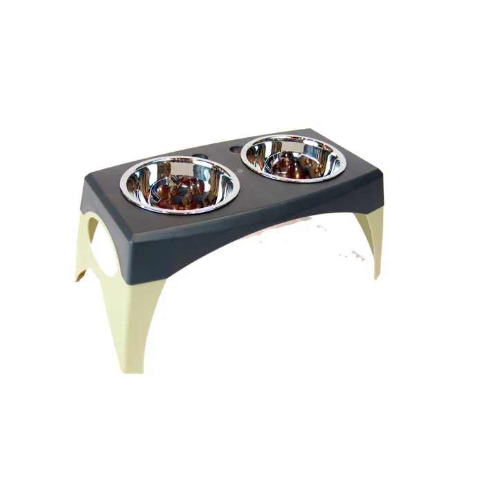 Elevated Feeder Multi Pack - Grey And Black Med 18.5" L X 9" X 8" H