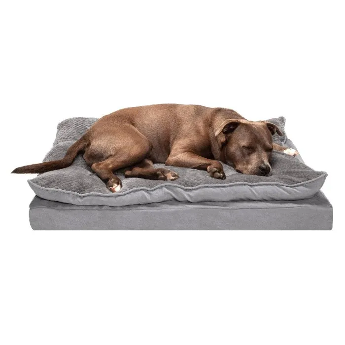 Furhaven Pillow Sherpa Side Titanium Med
