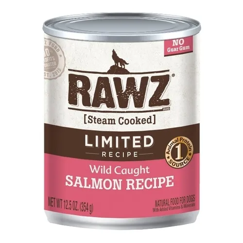Rawz Dog Can Gf Lid Salmon 12/12.5oz;
