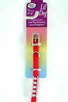 Nylon Jeweled 5/16" Collar 8" Red
