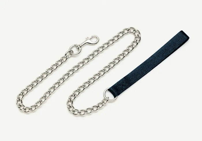 Chain Dog Leash With Nylon Handle, Black, 4.0 Mm X 04'
