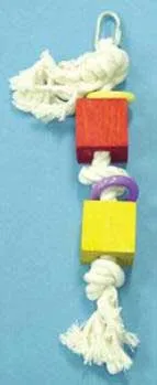 19" Rope Toy With Block & Plastic Rings