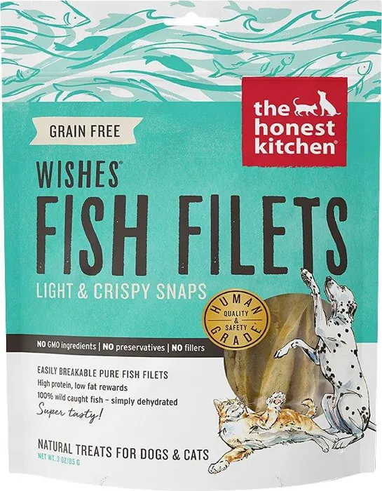 Wishes Dehydrated White Fish Filets Dog & Cat Treats 3-oz