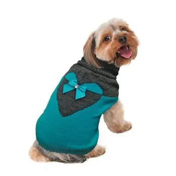 Fashion Pet Sweater Love U Teal Xsm