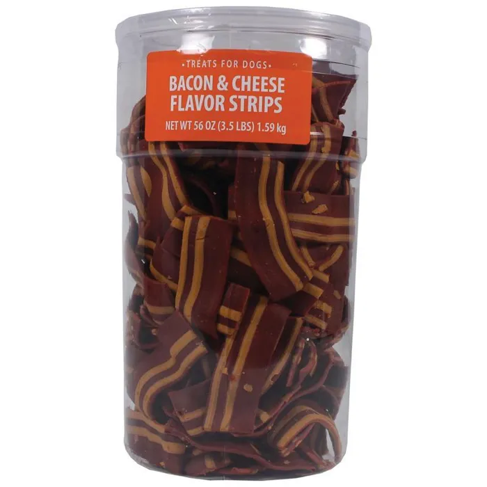 Wavy Bacon & Cheese Flavor Strips Dog Treats Bacon & Cheese 56 Ounce;