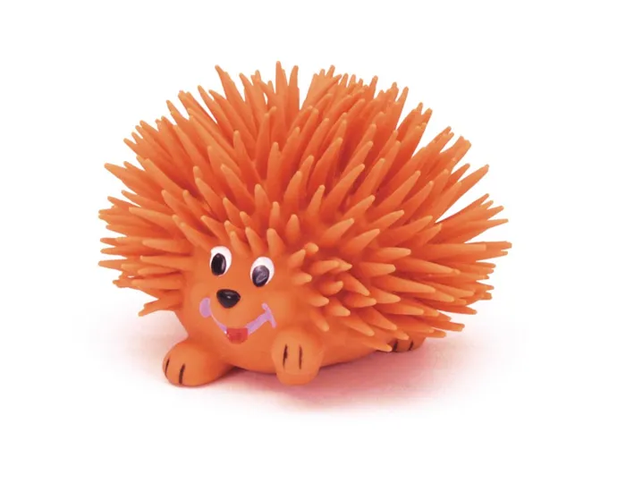 Latex Medium Hedgehog Dog Toy, Orange, 3"