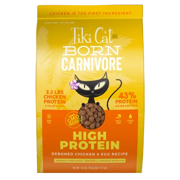 Born Carnivore High Protein Dry Cat Food - Deboned Chicken And Egg 2.8lbs Bag
