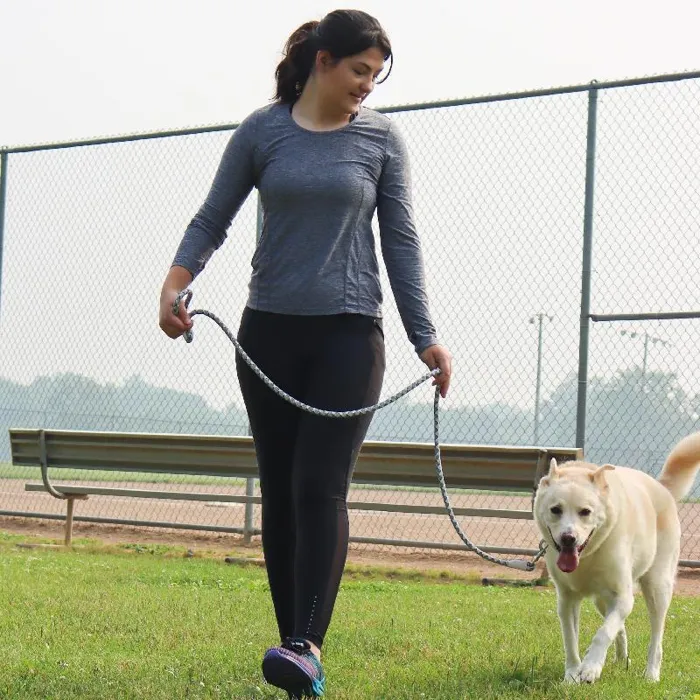 Pro Active Woven Reflective Rope Leash Grey Scale