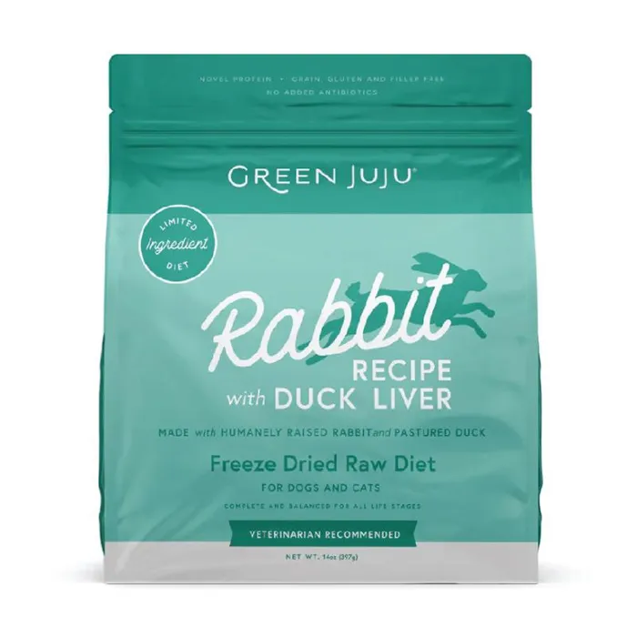 Green Juju - Freeze-dried Raw Diet Rabbit Duck Recipe - 14-oz