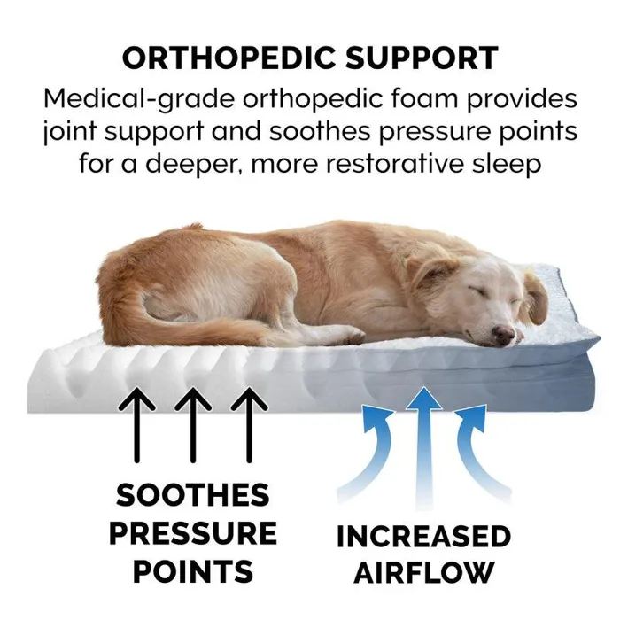 Furhaven Pillow Sherpa Side Titanium Med