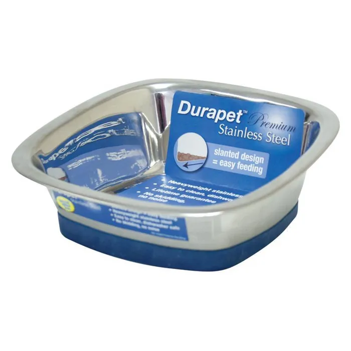 Durapet Square Bowl Stainless Steel Large