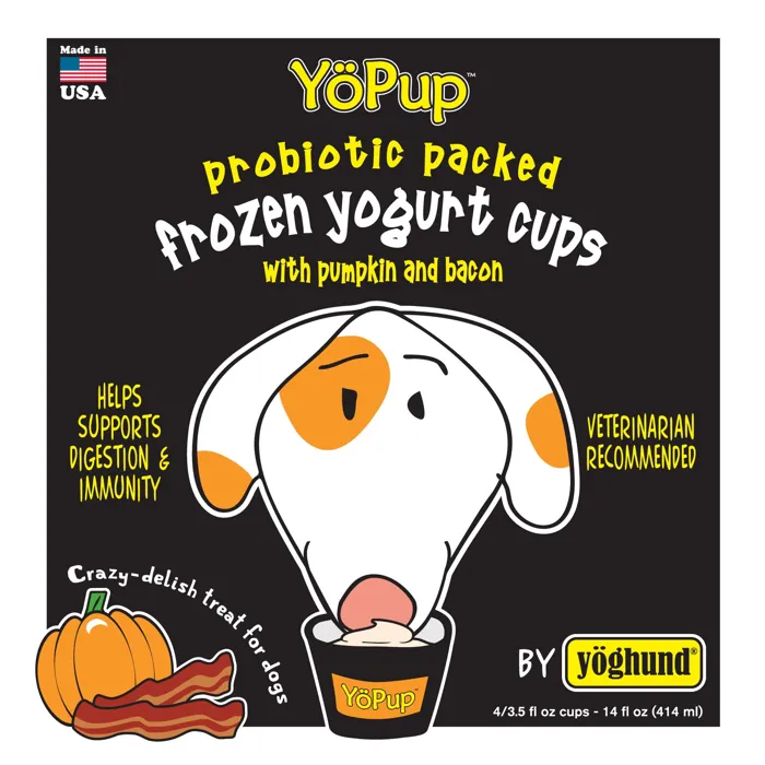 YoPup Frozen Yogurt Cups Pumpkin & Bacon 4-pack graphic