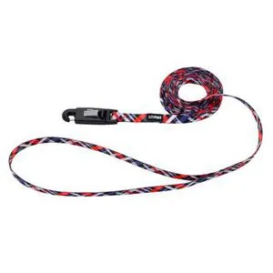 Patterned Dog Leash With E-z Snap®, Red And Grey Plaid, 5/8" X 06'