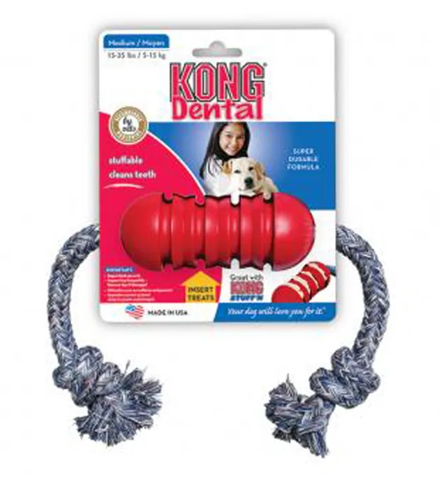 Kong Dental Kong With Rope Medium