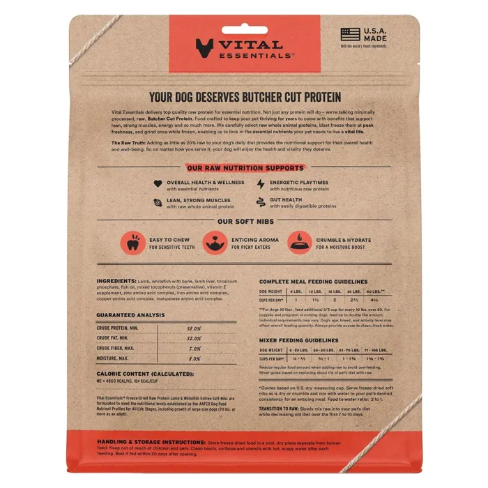 Vital Essentials FD Lamb & Fish Soft Nibs 14oz