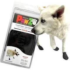 Waterproof Dog Boots, Black, 12 Count Medium