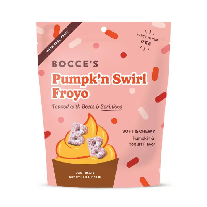 Bocce's Dog Treat Soft & Chewy Froyo Pumpk'n Swirl 6 Oz