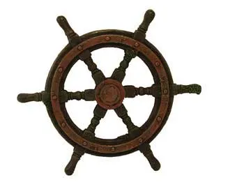 Resin Antique Ships Wheel 5"