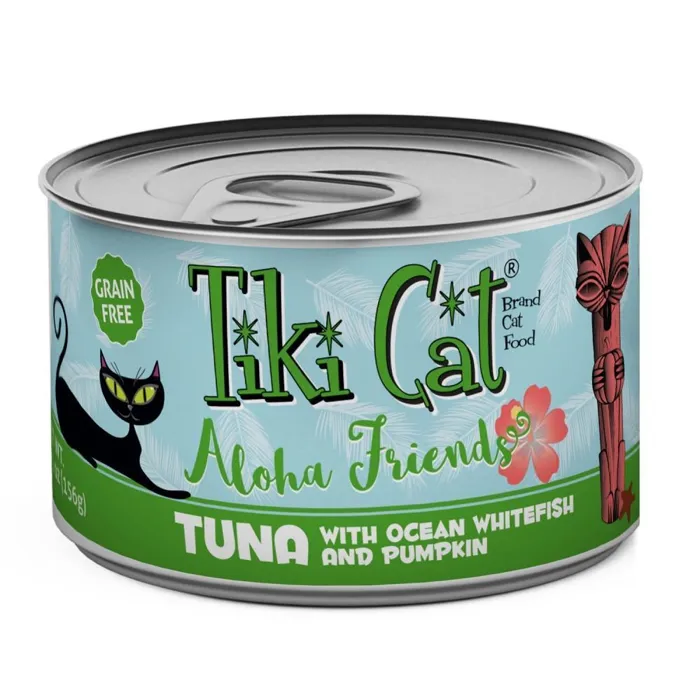 Tiki Cat Aloha Friends Grain Free Tuna With Ocean Whitefish & Pumpkin Canned Cat Food 2.8-oz