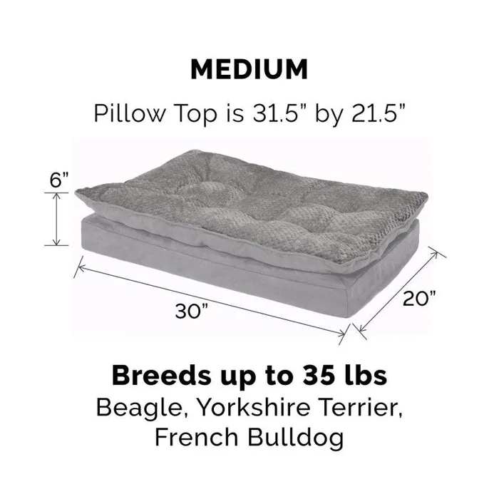 Furhaven Pillow Sherpa Side Titanium Med