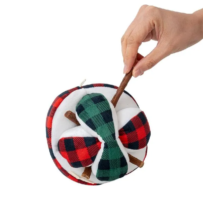 Tall Tails Holiday Plaid Ball Plush Puzzle
