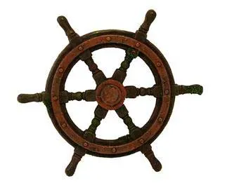 Resin Antique Ships Wheel 5"