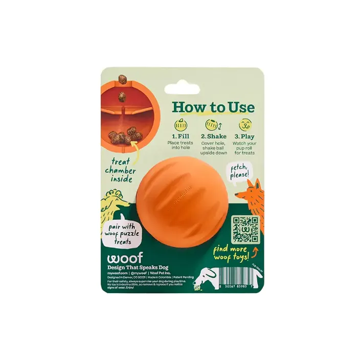 Woof Dog Toy Forager Flyball Single Orange