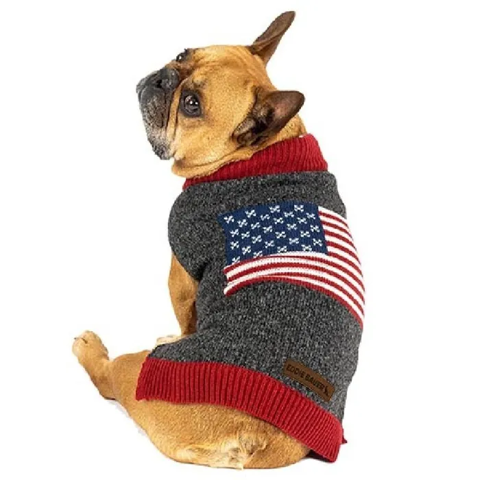 Petrageous American Flag Crewneck Sweater Lg