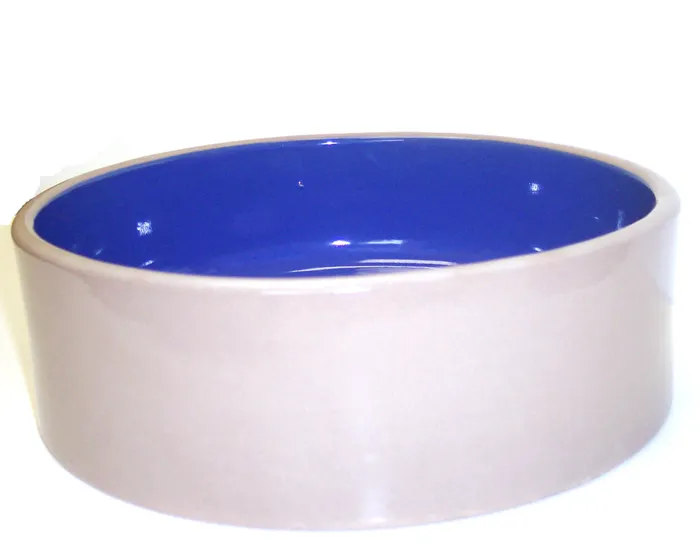 Ethical Stoneware Ceramic Dog Dish Blue 9.5"