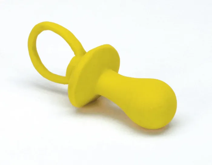 Latex Pacifier Dog Toy, Yellow, 4.5"